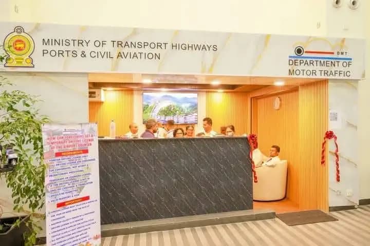 Department of Motor Traffic permit counter in the arrivals hall at Bandaranaike International Airport