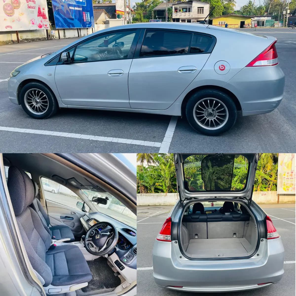 Exterior, dashboard and boot of a Honda Insight self-drive rental car from NOHA