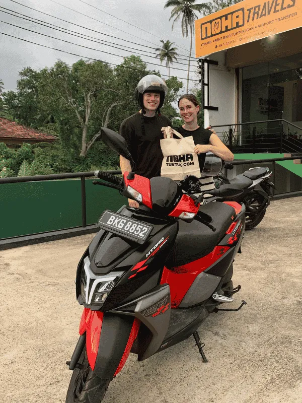 TVS Ntorq 125cc scooter available for rental in Sri Lanka